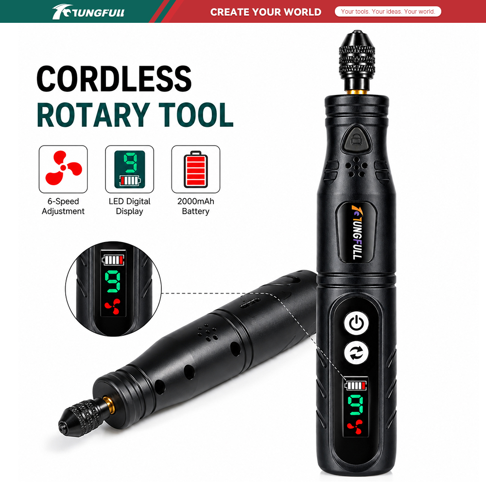Rotary Tool Kit - Kit de Ferramentas Rotativas Recarregáveis TUNGFULL,