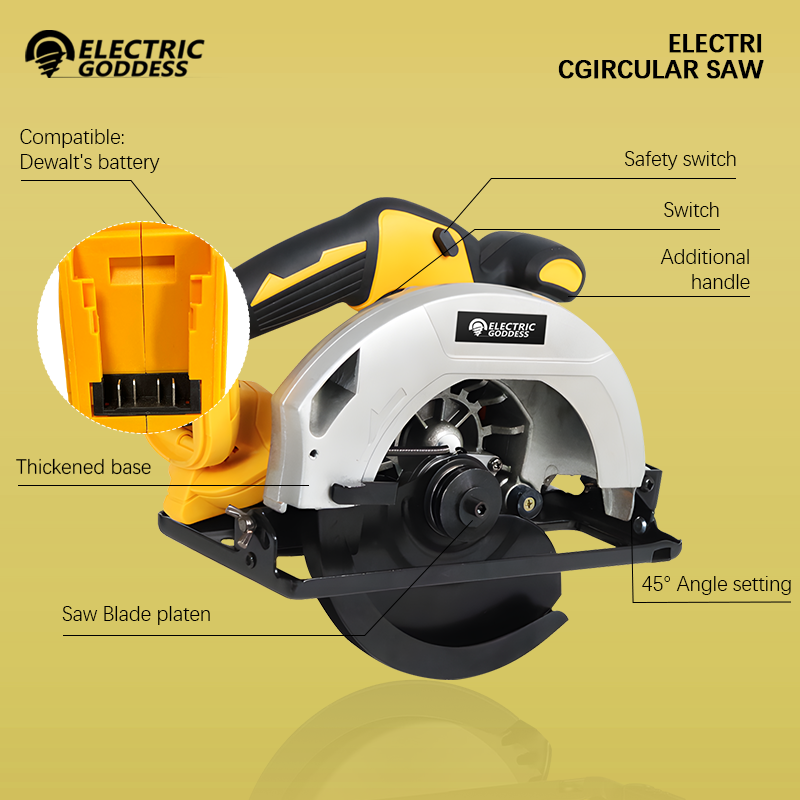 Serra Circular Amarela Sem Fio - Power Tools Yellow avaliação e preço